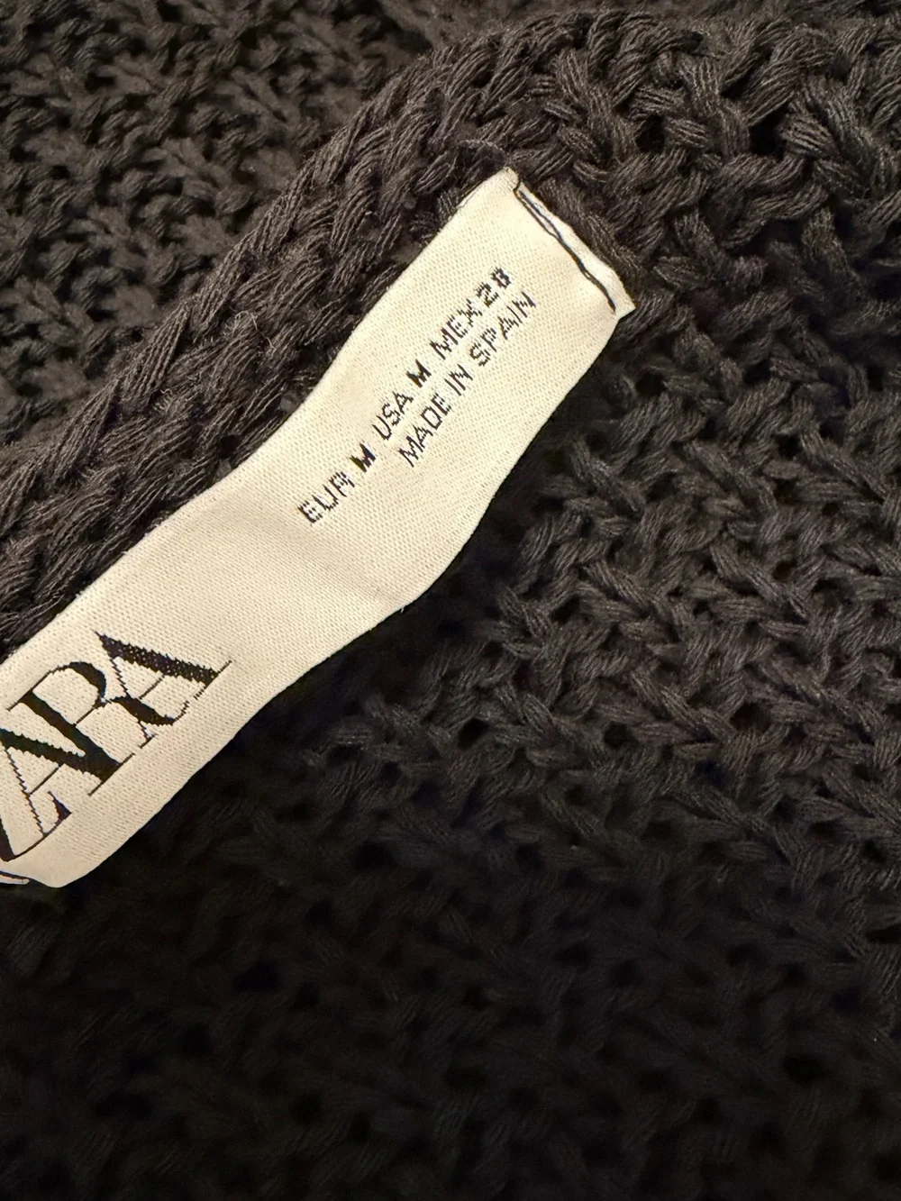Zara Black Crochet Swim Cover-Up